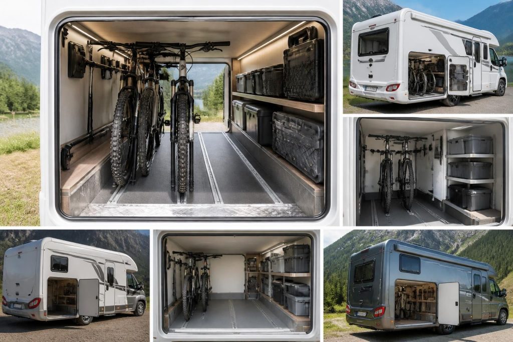 découvrez des solutions d'aménagement de soute pour camping-car adaptées aux vélos et aux modèles populaires, afin d'optimiser l'espace et faciliter vos voyages.